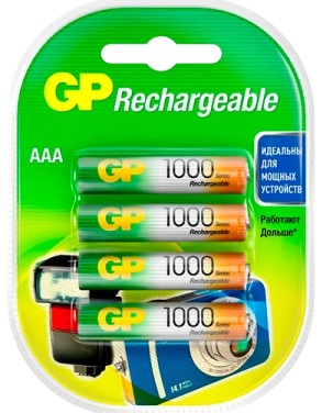 GP AAA1000mAh/4BL аккумулятор Пластик ReENERGY (|40/400)