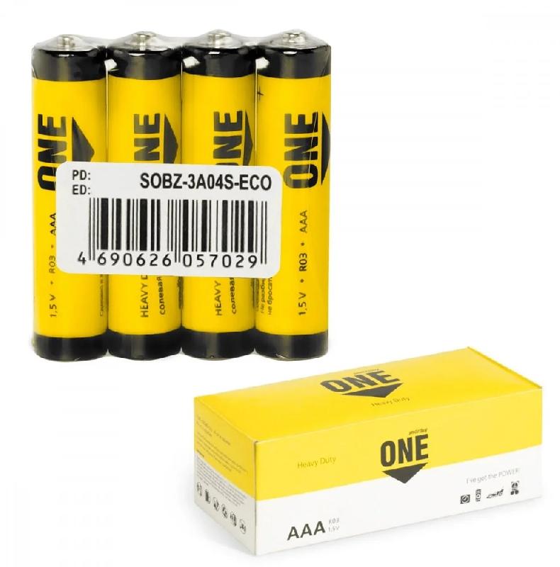 Батарейка солевая Smartbuy серия ONE R03/4S (60/600) (SOBZ-3A04S-Eco)