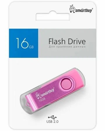 USB 2.0 накопитель Smartbuy 016 ГБ серия Twist Розовый (SB016GB2TWP)