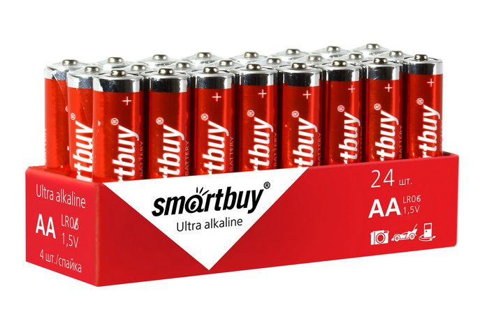 Батарейка алкалиновая Smartbuy  LR6/4S AA  SBBA-2A24S (24 шт. в упаковке)