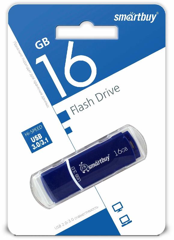USB 3.0/3.1 накопитель Smartbuy 016 ГБ серия Crown Тёмно-Синий (SB16GBCRW-Bl)