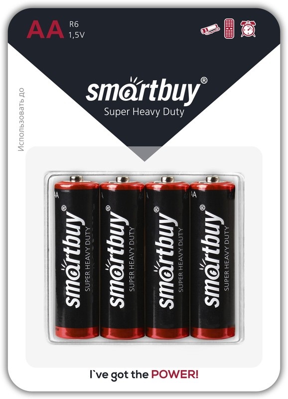 Батарейка солевая Smartbuy R6/4B (48/960) (SBBZ-2A04B)