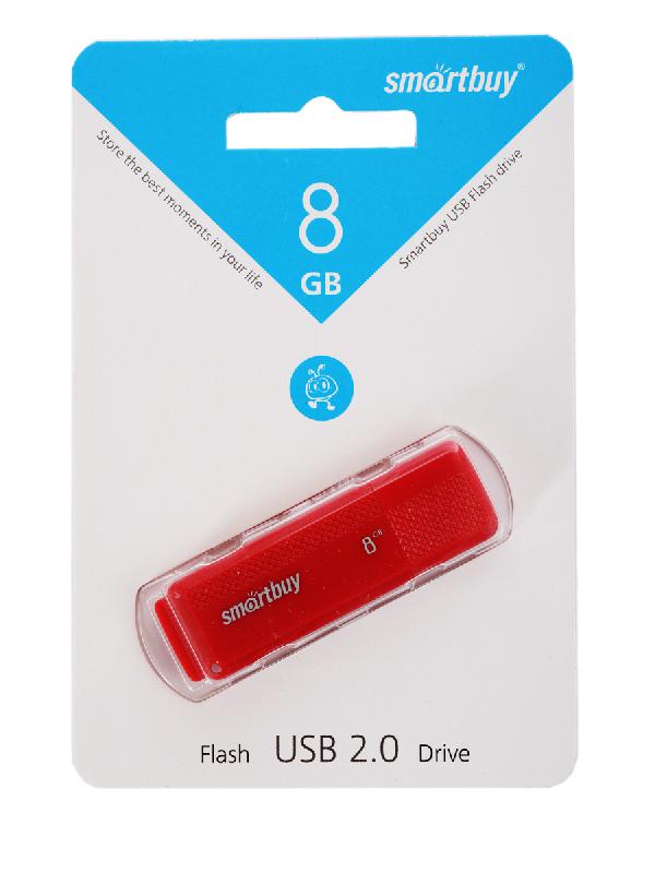 Накопитель USB Flash 8GB SmartBuy Dock  (Красный)