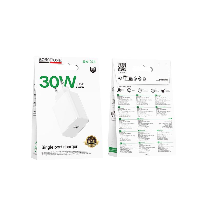 СЗУ BOROFONE BA107A USB-C PD30W (Белый)