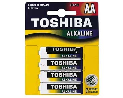 Батарейка алкалиновая Toshiba LR6/4BL AA  (4 шт. в блистере)
