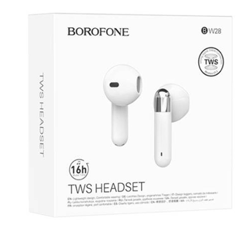 Наушники внутриканальные Borofone BW28, Illusion, Bluetooth, цвет: белый