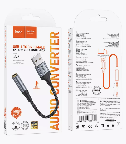 Переходник Hoco-LS36  USB -AUX