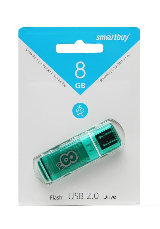 Накопитель USB Flash 8 GB SmartBuy Glossy  (Зеленый)