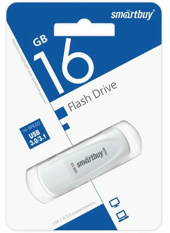 USB 3.0/3.1 накопитель Smartbuy 016 ГБ серия Scout Белый (SB016GB3SCW)