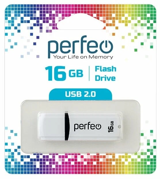 Perfeo USB 16GB C02 White