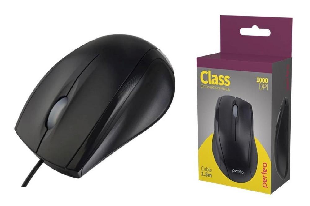 Perfeo мышь оптическая "CLASS", 3 кн, DPI 1000, USB, чёрн.
