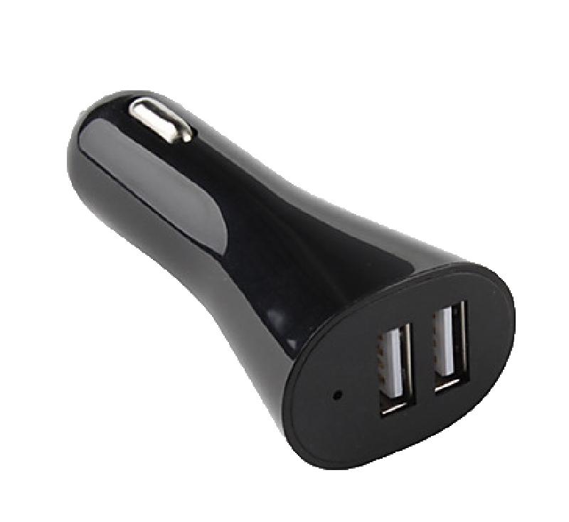 А06  Автомобильное зарядное устройство с 2 USB оригинал 3100 m /а (2000 m/a)  (Чёрный)