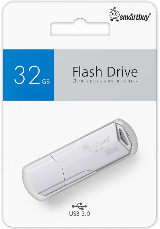 USB 3.0/3.1 накопитель Smartbuy 032 ГБ серия Clue Белый (SB32GBCLU-W3)