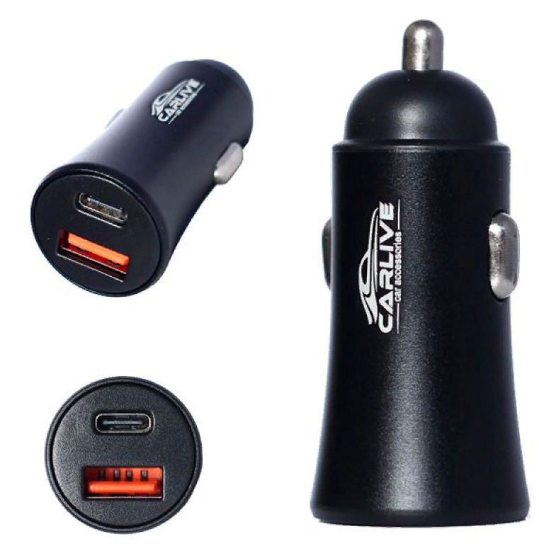 Автомобильное зарядное устройство +USB  + USB-C PD &quot;MRM&quot; ( MR67А)  5V/3.1A (Чёрный)