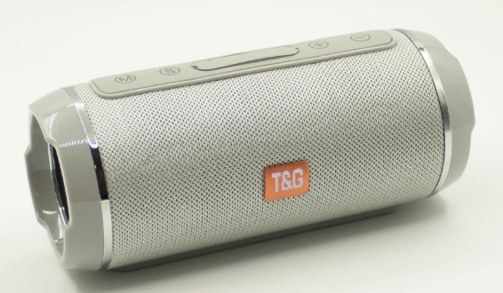 Колонка портативная TG116  (Bluetooth,USB, microSD, AUX,FM-радио) текстил. (Серый)