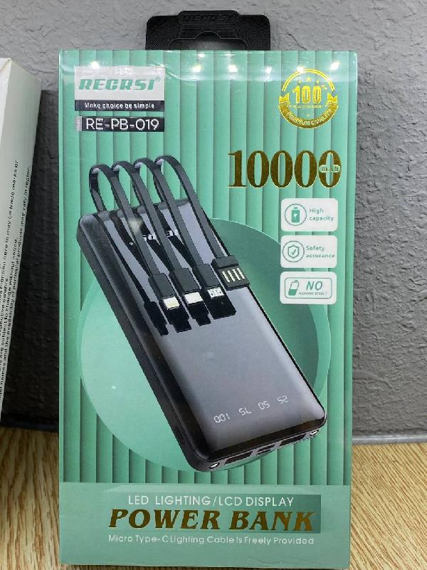 Портативный аккумулятор RECRSI RE PB019 10 000 mAh (Чёрный)