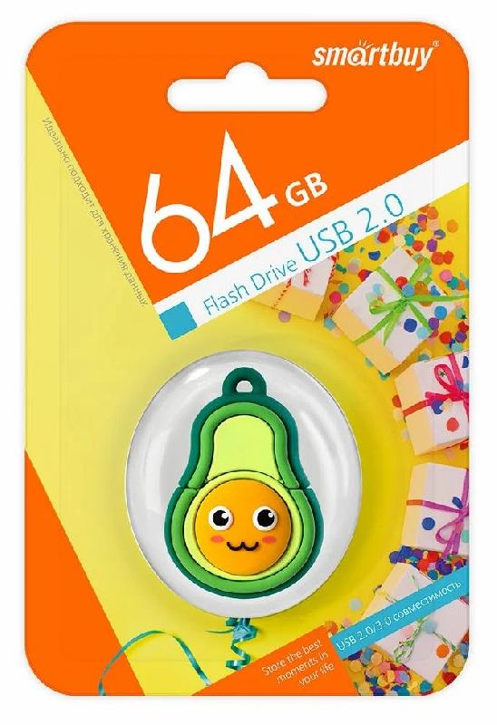 USB 2.0 накопитель Smartbuy 064 ГБ серия Wild Авокадо (SB64GBAVO)
