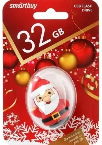 USB 2.0 накопитель Smartbuy 032 ГБ серия Wild Санта (SB32GBSantaS)