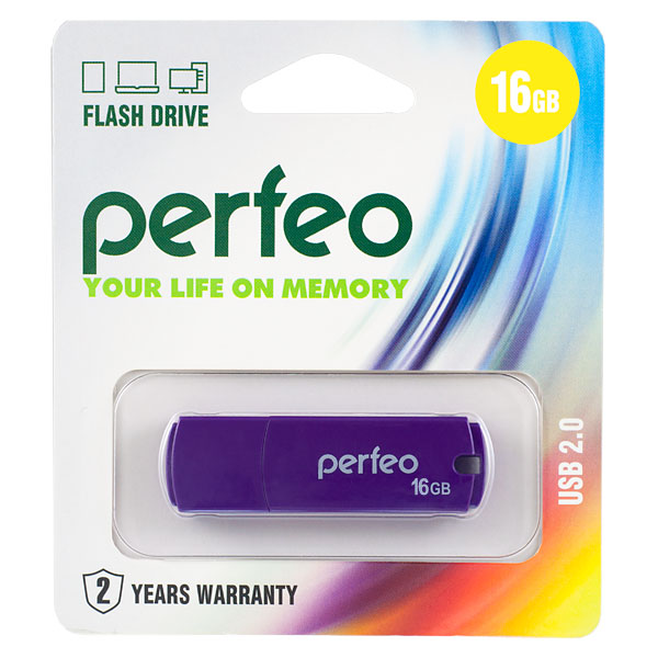 Накопитель USB Flash  16GB Perfeo C05 (Фиолетовый)