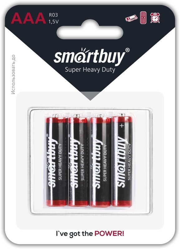Батарейка солевая Smartbuy R03/4B (48/960) (SBBZ-3A04B)