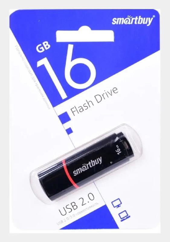 USB 2.0 накопитель Smartbuy 016 ГБ серия Crown Чёрный (SB16GBCRW-K)