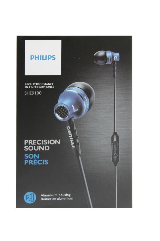 Наушники MP3  PHILIPS SHE 9100 c микрофоном  (упаковка - коробка) (Синий)