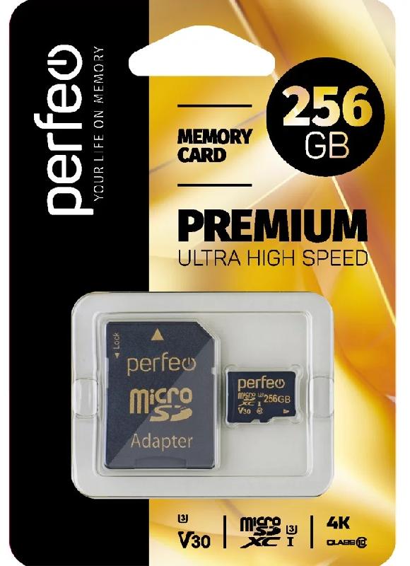 Perfeo microSDXC 256GB High-Capacity (Class 10) UHS-3 V30