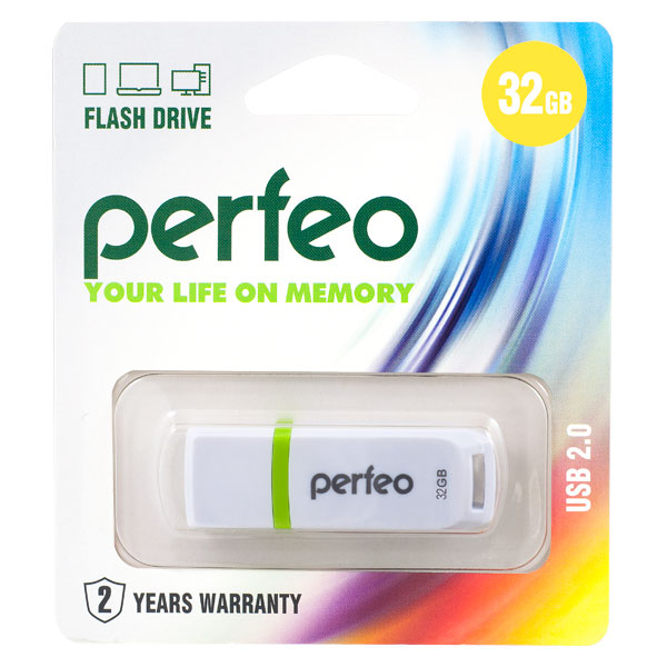 Накопитель USB Flash  32GB Perfeo C11 (Белый)