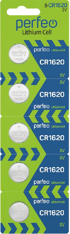 Perfeo CR1620/5BL Lithium Cell (|100/600 PF_C4998)