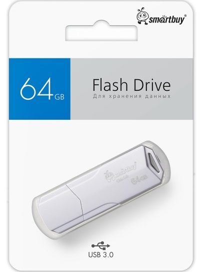 USB 3.0/3.1 накопитель Smartbuy 064 ГБ серия Clue Белый (SB64GBCLU-W3)