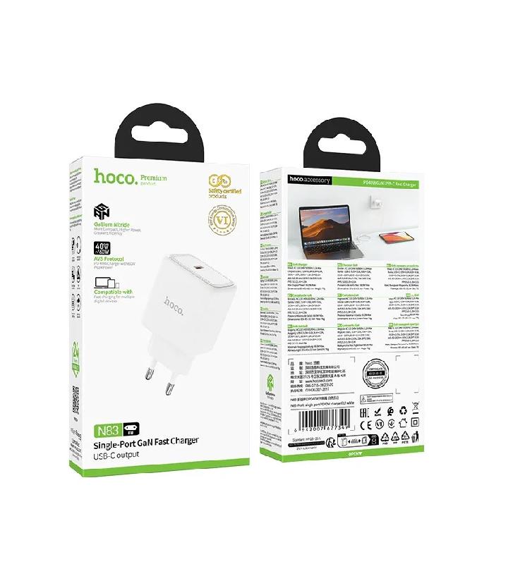 СЗУ Hoco N83 USB-С PD40W-60W (Белый)