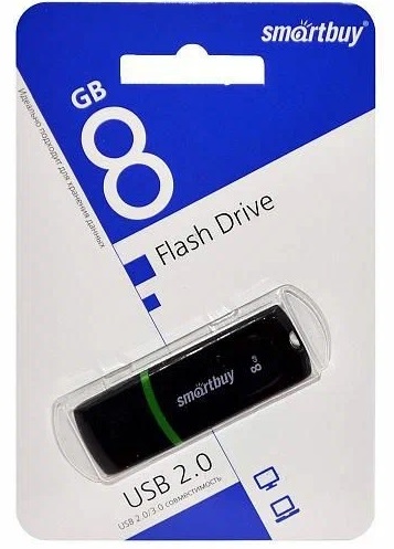 USB 2.0 накопитель Smartbuy 008 ГБ серия Paean Чёрный (SB8GBPN-K)
