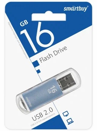 USB 2.0 накопитель Smartbuy 016 ГБ серия V-Cut Синий (SB16GBVC-B)