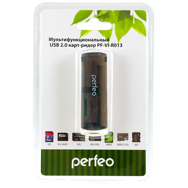 Картридер универсальный Perfeo PF-VI-R013 USB 2.0 (Чёрный)