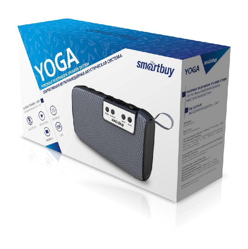 Колонка портативная Smartbuy YOGA, 5Вт, Bluetooth, Фонарь, MP3, FM-радио