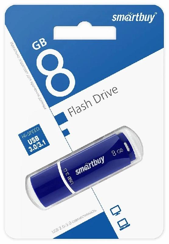 USB 3.0/3.1 накопитель Smartbuy 008 ГБ серия Crown Тёмно-Синий (SB8GBCRW-BL)