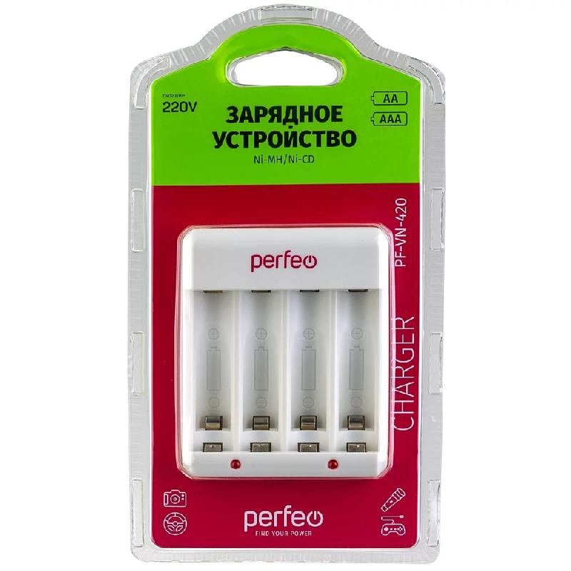 Perfeo зарядное устройство PF-VN-420 Ni-MH/CD, 220V, 4 слота, AA/AAA (|PF_B4036)