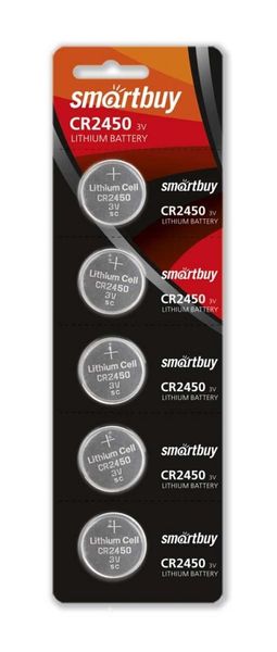 Элемент питания Smartbuy  CR2450/5B  Li-Ion (5 шт. на блистере)