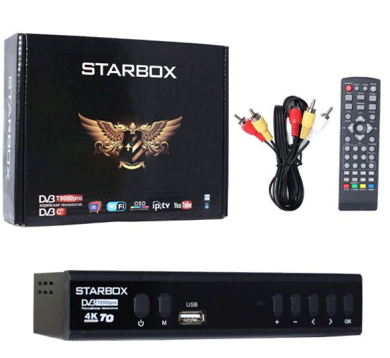 Приставка для цифрового телевидения STARBOX T9000 pro, USB