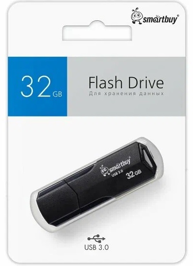 USB 3.0/3.1 накопитель Smartbuy 032 ГБ серия Clue Чёрный (SB32GBCLU-K3)