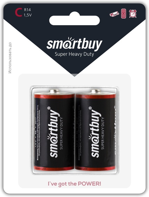 Батарейка солевая Smartbuy R14/2B (12/192) (SBBZ-C02B)