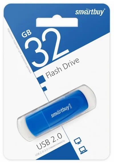 USB 2.0 накопитель Smartbuy 032 ГБ серия Scout Синий (SB032GB2SCB)