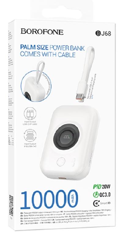 Аккумулятор внешний Borofone BJ68, Energy , 10000mAh, PD20W, QC3.0, цвет: белый