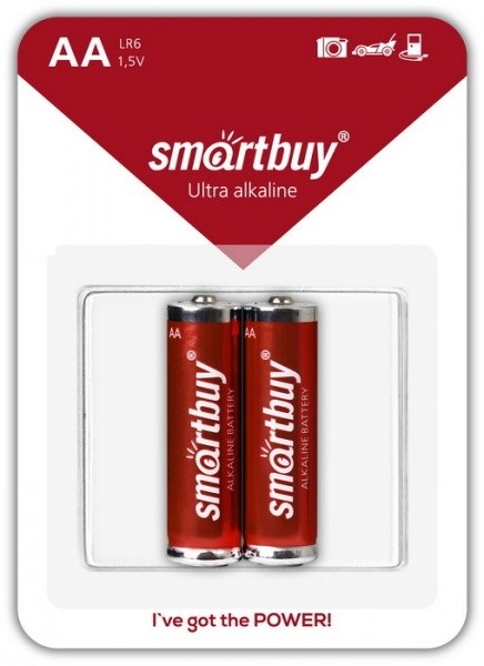 Батарейка алкалиновая Smartbuy LR6/2B (24/240) (SBBA-2A02B)
