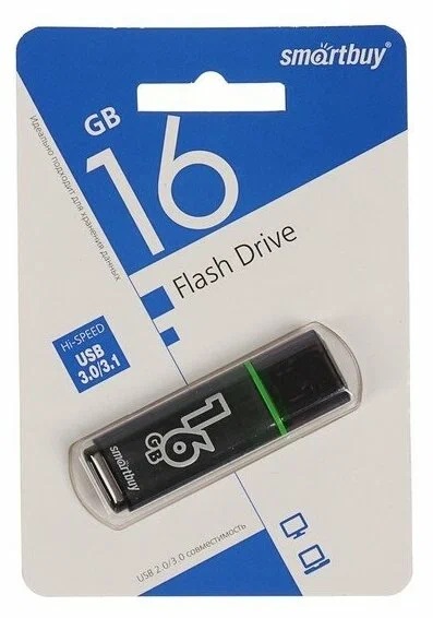 USB 3.0/3.1 накопитель Smartbuy 016 ГБ серия Glossy Тёмно-Серый (SB16GBGS-DG)