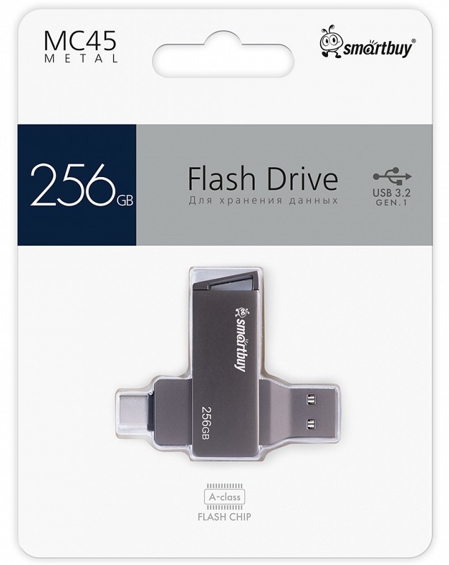 USB 3.0/3.1 накопитель Smartbuy 256ГБ серия MC45 Phantom Dual Type-C/Type-A (SB256GBMC45)