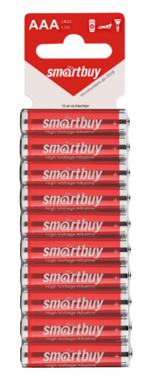 Батарейка алкалиновая Smartbuy  LR03/10SB AAA  SBBA-3A10SB (10 шт. на блистере)