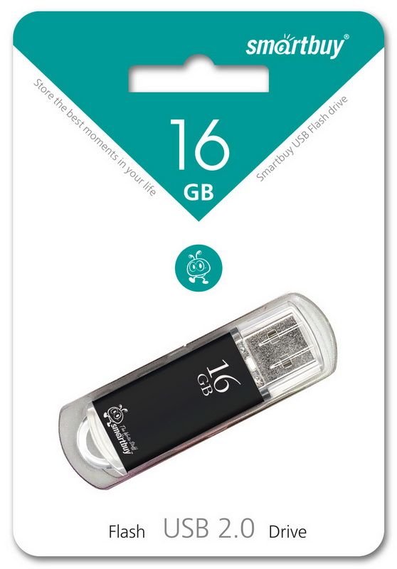 Накопитель USB Flash 16GB SmartBuy V-Cut (Чёрный)