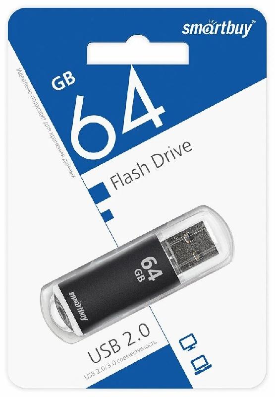 USB 2.0 накопитель Smartbuy 064 ГБ серия V-Cut Чёрный (SB64GBVC-K)