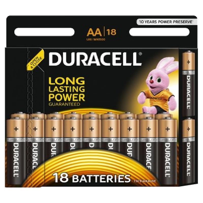 Батарейка алкалиновая Duracell LR6/18 BL AA  (18 шт. в упаковке)